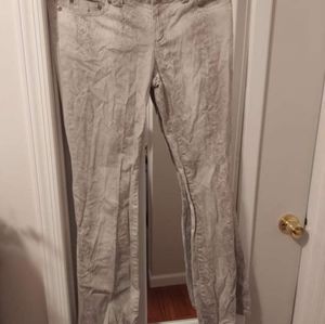 Grey snakeskin flare jeans